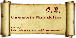 Ohrenstein Mirandolina névjegykártya